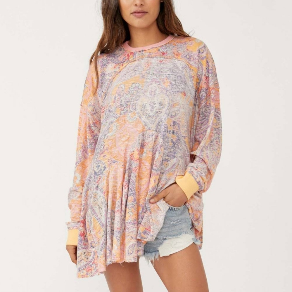 Nwot Free People Paisley Top